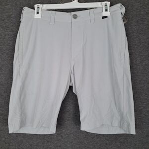 Travis Mathew Mens 30 Gray Striped Performance 9" Inseam Shorts Golf Casual